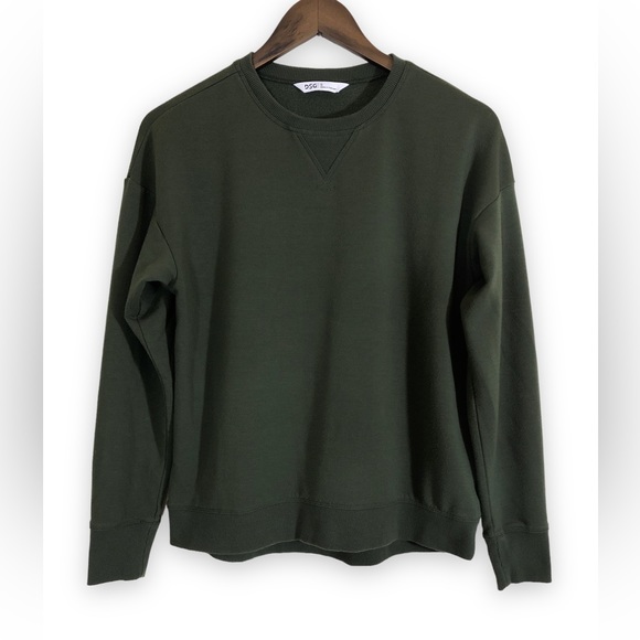 Dark Olive Green Lightweight Sweatshirt Small Women’s - Picture 1 of 7